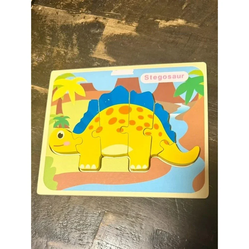 Set of 6 Wooden Dinosaur Puzzles